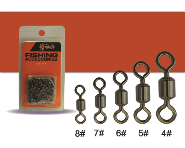 Captain 5195 Fırdöndü Rulmanlı Crane 100lü Paket Black Nikel  8