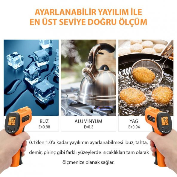 ThermoPro TP30 Endüstriyel Kızılötesi Katı-Sıvı Sıcaklık Ölçer - 3