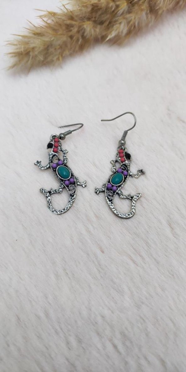 Hdmarketim Swarovski Taşlı Kertengele Temalı Gri Küpe