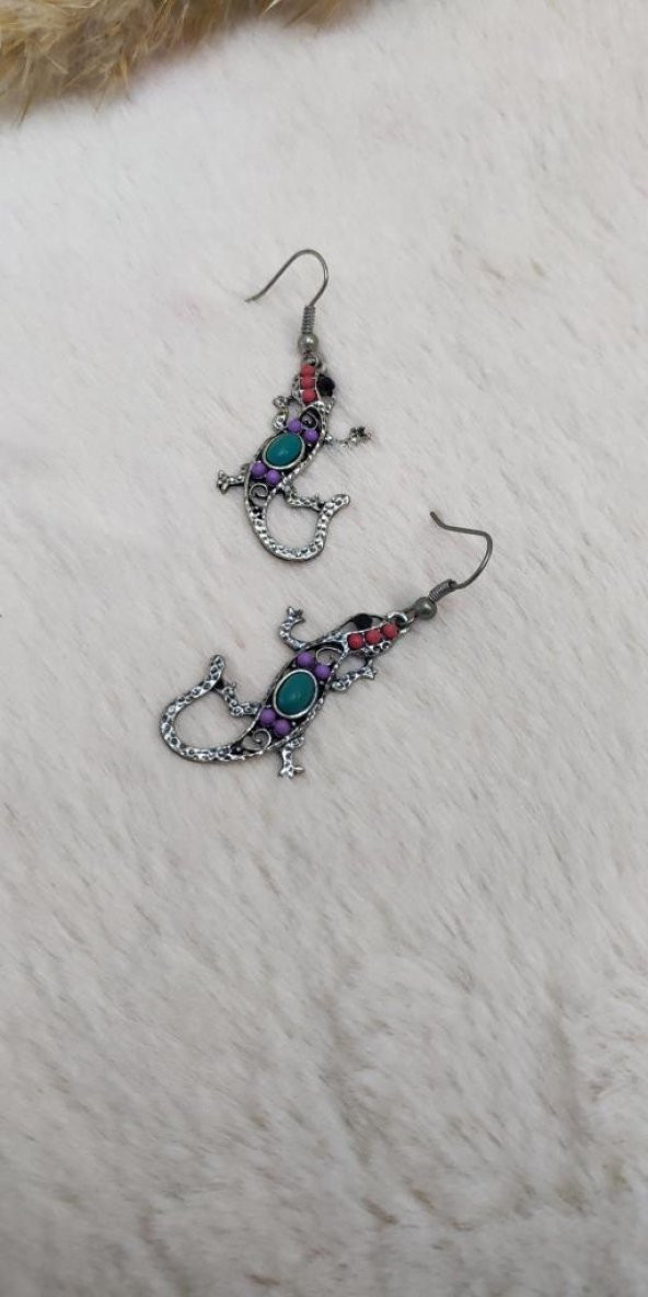 Hdmarketim Swarovski Taşlı Kertengele Temalı Gri Küpe - 2