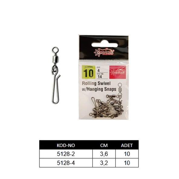 Captain 5128 Speed Sahte Balık Klipsi 10lu Paket Black Nikel  4 - 4