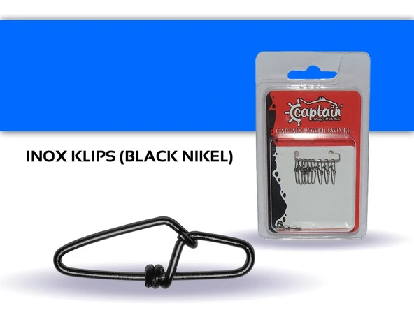 Captain 5017 Sahte Balık Klipsi Snap Strong 10lu Paket Black Nikel  1