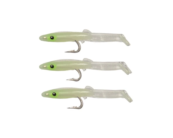 Captain 3526 Eel Fish 5cm Silikon Zargana Suni Yem 3lü Paket  E13 Glow