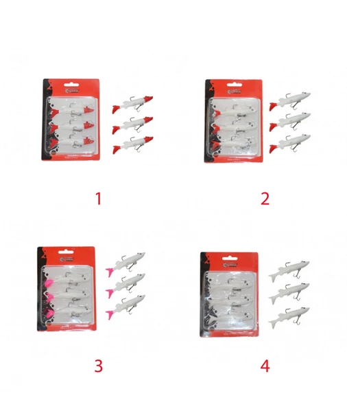 Captain 3066 Pluse Soft 10cm Turna Silikonu 3lü Set Suni Yem  3