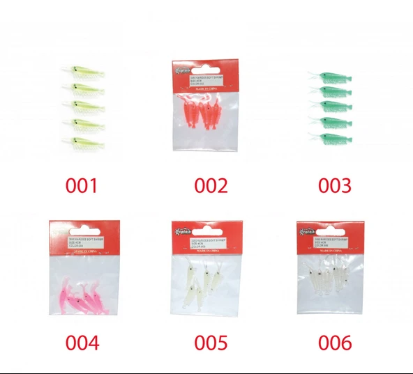 Captain 3050 Silikon Karides 4cm Suni Yem 5li Paket  001