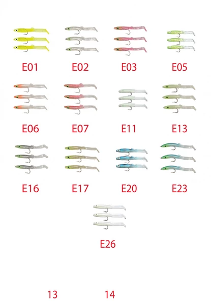 Captain 3525 Eel Fish 7.5cm Silikon Zargana Suni Yem 3'lü Paket  E03 Pink G