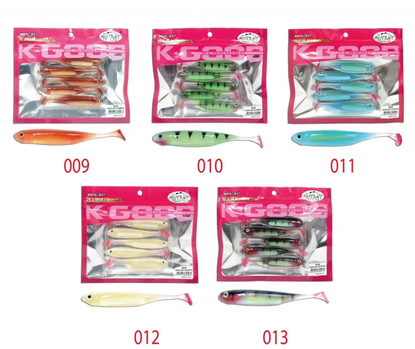 Mutant 3538 Twost Tail Flash 9cm Levrek Silikonu 5li Paket Suni Yem  010