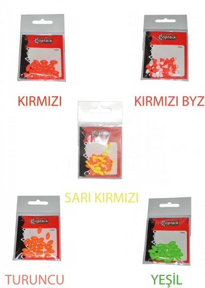 Captain 7666 Renkli Boncuk Oval 110mm Plastik Boncuk 20li Paket  Turuncu
