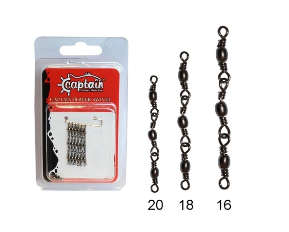 Captain 5105 3 Zincir Fırdöndü 10lu Paket Black Nikel  18