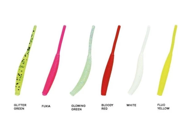 Nomura NM71600705 Long Tail 5cm Aromalı LRF Silikon Yem 12li Set  Glter Gren