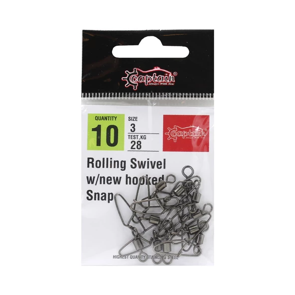 Captain 5033 New Hoked Klips 10lu Paket Black Nikel  3 - 2
