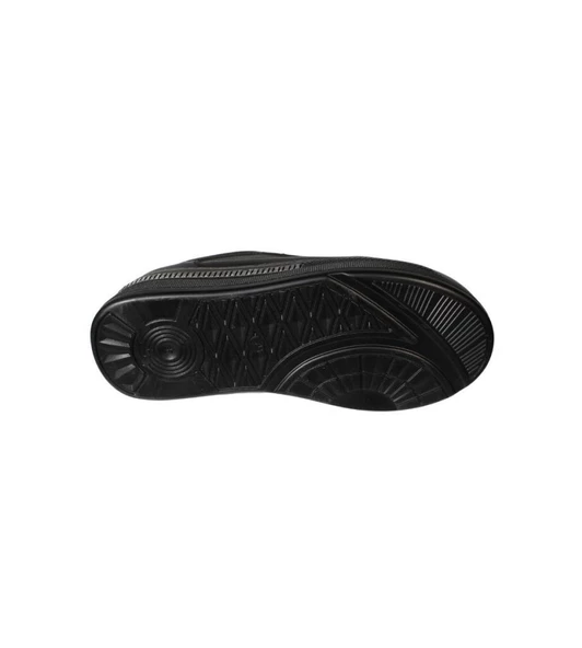 YAZKIŞ Kadın Siyah Beyaz Cilt 5cm Kalın Taban Bağcıklı Tabanı Taşlı Sneaker Spor Ayakkabı - Resim 9