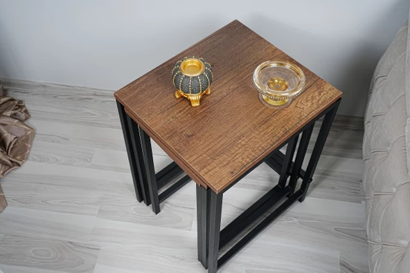 GD Furniture Zigon Sehpa 3'lü (Barok Meşe)