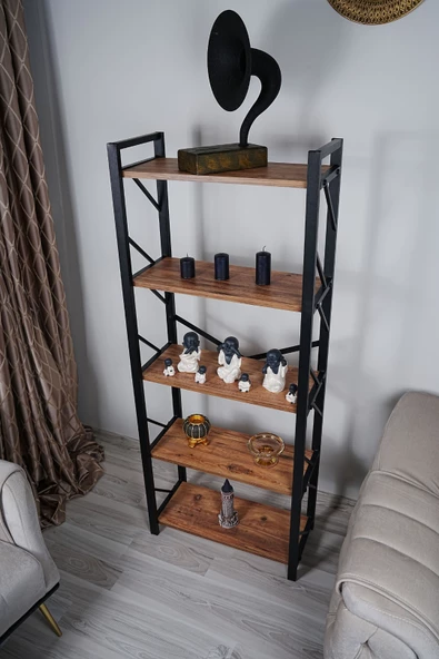 GD Furniture Metal Kasa Kitaplık (Atlantik Çam)