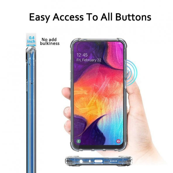 Samsung Galaxy A50 Kaliteli Darbelere Dayanıklı Şeffaf Kılıf - 4