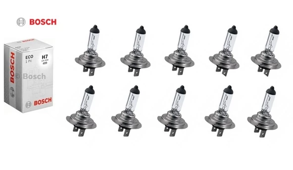 10 Adet Bosch H7 Ampul 12 Volt Far & Sis Ampulü 60w/55w Beyaz