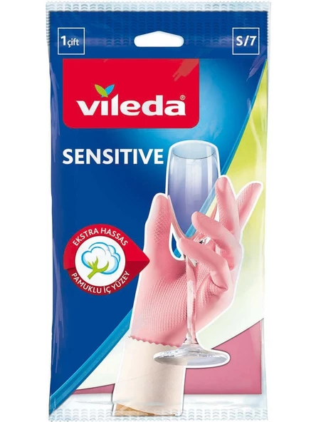 Vileda Sensitive Bulaşık Eldiveni Küçük Boy S/7 x 3 Adet - Resim 2