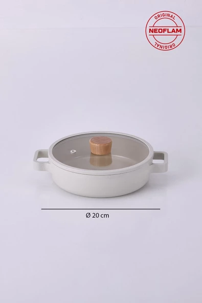 NEOFLAM FİKA CAM KAPAKLI ALÜMİNYUM SAHAN 20CM BEJ - 3