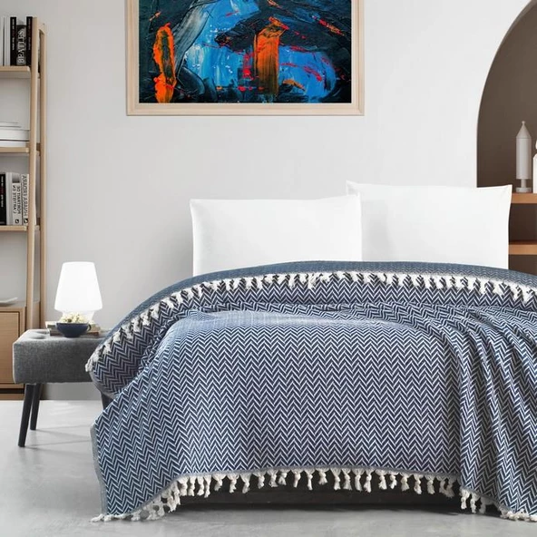Schafer Home Stripe 200x220 Pike 1 Parça-İndigo
