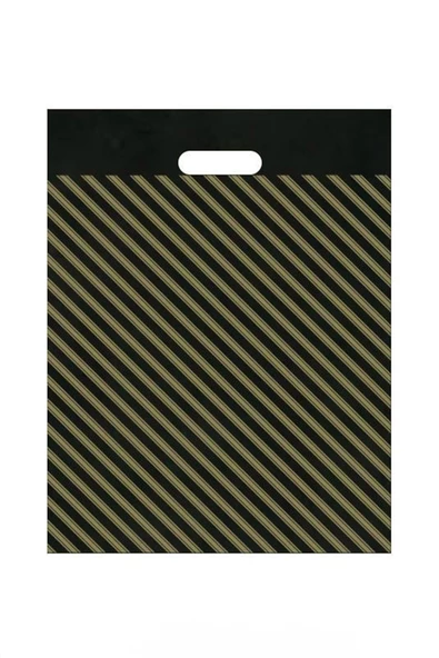 Tiri Store Takviyeli El Geçme Siyah Çizgili  Mağaza Poşeti 6 no 60x70 cm 250 adet