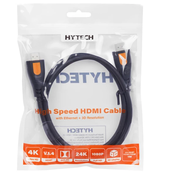 Hytech HY-HDM1 Altın Uçlu 24K 1.4 Versiyon 3D HDMI Görüntü Aktarma Kablosu 1.5MT - 3