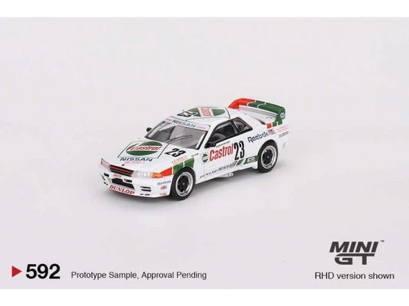 Mini GT 592 Nissan Skyline GT-R (R32) Gr. A #23 1990 Macau Guia Race Winner Model Araba