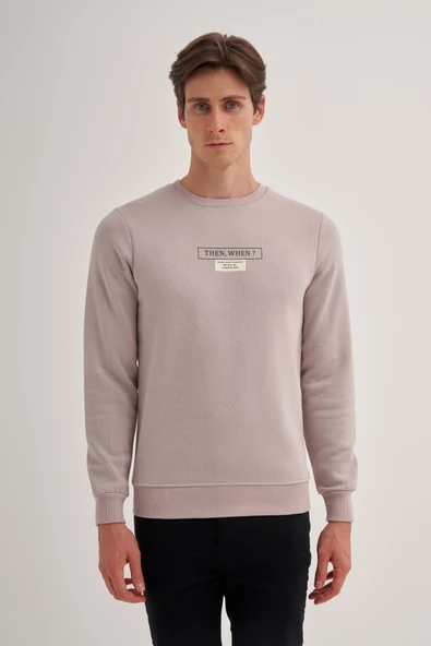 Cazador 24KCEEO05224 Gri Erkek Bisiklet Yaka Önü Yazı Logolu  Sweat Tshirt - 2