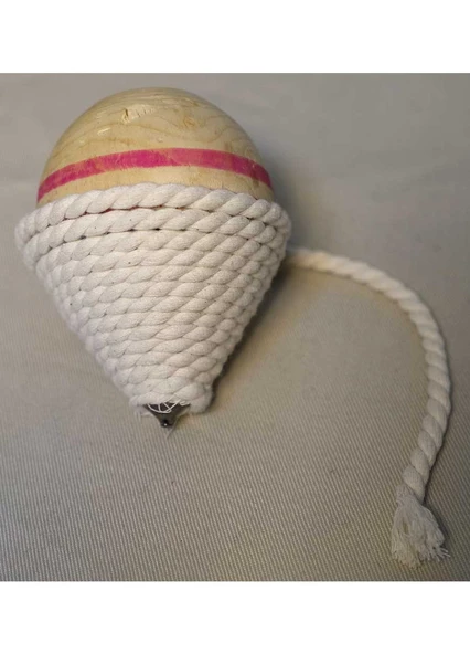 1 Adet Ahşap Nostaljik Çocuk Oyuncağı Topaç Kaliteli Çatlamaz Ahşap Topaç İp Hediyeli - 2