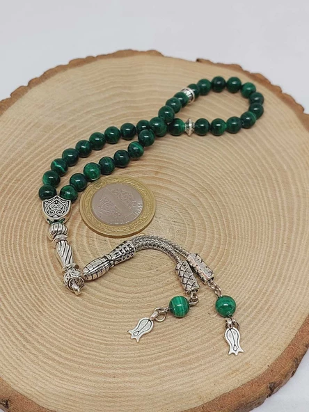 Malakit Taşı 33lük Tesbih 6mm (4965) - Resim 6