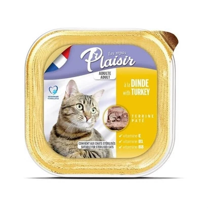 Plaisir Ezme Yetişkin Kedi Konservesi Hindili 100 Gr
