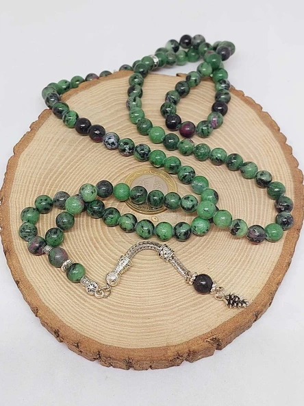 Anyolit (Rubizoit - Rubyzoisit) Taşı 99luk Tesbih 8mm (3905) - Resim 4