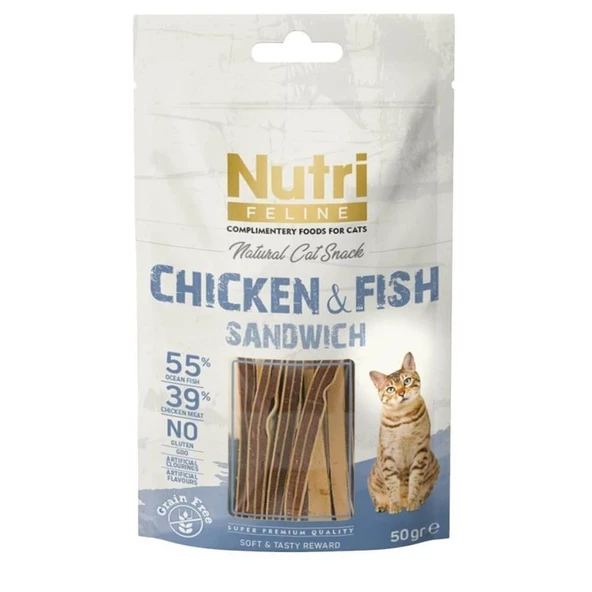 Nutri Feline Tavulu Ve Balıklı Tahılsız Kedi Ödül Maması 50 Gr