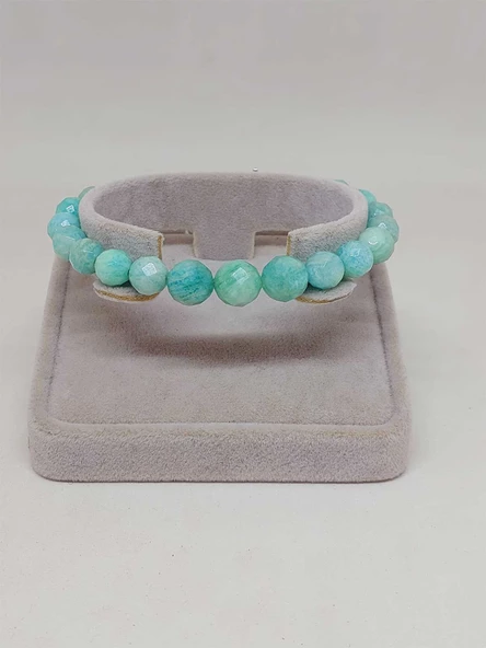 Parlayan Yıldızlar Serisi Amazonit Taşı Tasarım Bileklik - Resim 4