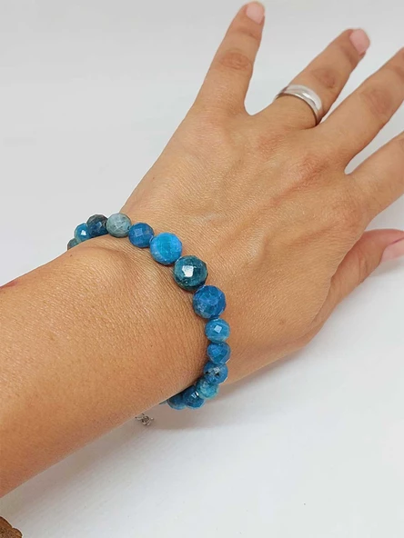 Parlayan Yıldızlar Serisi Apatit Taşı Tasarım Bileklik - Resim 2