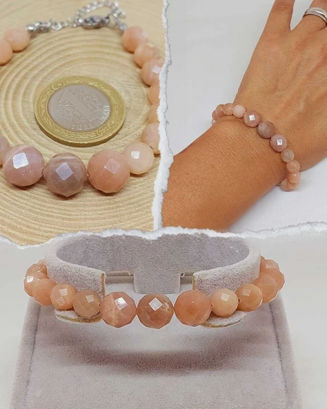 Parlayan Yıldızlar Serisi Güneş Taşı Tasarım Bileklik ürün görseli