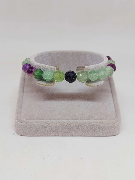 Parlayan Yıldızlar Serisi Florit Taşı Tasarım Bileklik - Resim 4