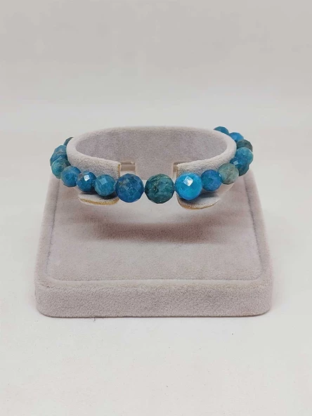 Parlayan Yıldızlar Serisi Apatit Taşı Tasarım Bileklik - Resim 4