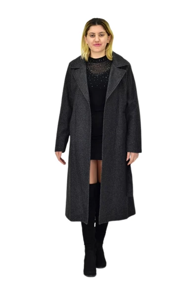 Kadın Balık Sırtı Uzun Kaşe Kaban BGL-ST04116 ürün görseli