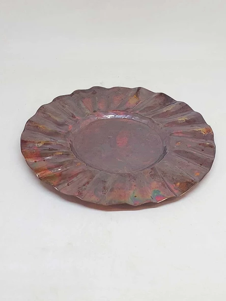 Dekoratif Otantik El Yapımı Bakır Tabak Orta Boy - Resim 2