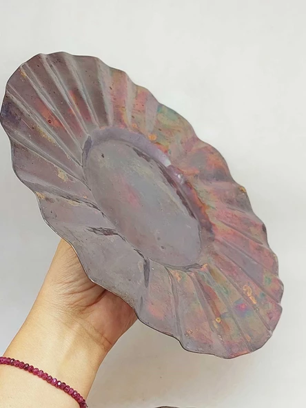 Dekoratif Otantik El Yapımı Bakır Tabak Büyük Boy - Resim 3