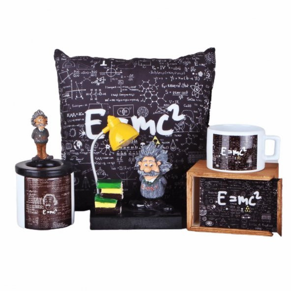 Einstein Lamba Einstein Puf Yastık Kutulu Kupa Einstein Kalemlik