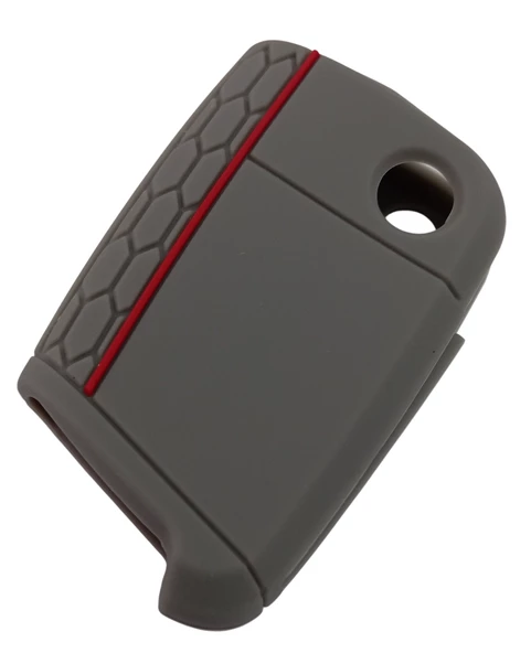 Polo 6 Golf 7 Seat Skoda Octavia A7 MQB Silikon Anahtar Kumanda Kılıfı Oto Anahtarlık Gri - Resim 3