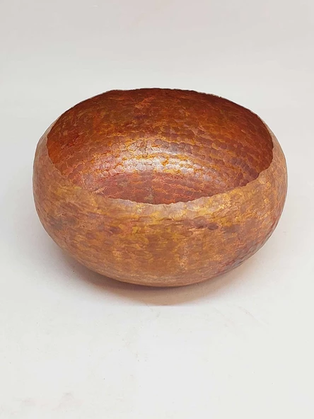 Dekoratif Otantik El Yapımı Bakır Bowl Kase Orta Boy - Resim 3