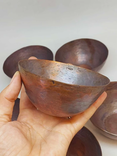 Dekoratif Otantik El Yapımı Minimal Bakır Kase - 3