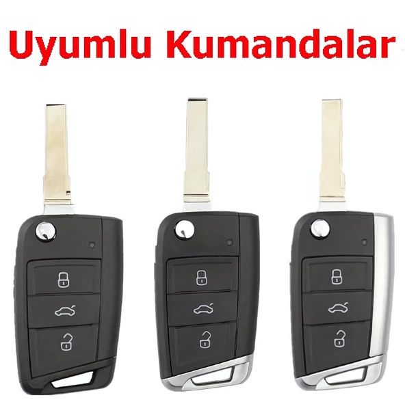 Volkswagen Golf 7 Skoda Octavia A7 Seat MQB Silikon Anahtar Kılıfı Kumanda Kılıfı Oto Anahtarlık - Resim 5