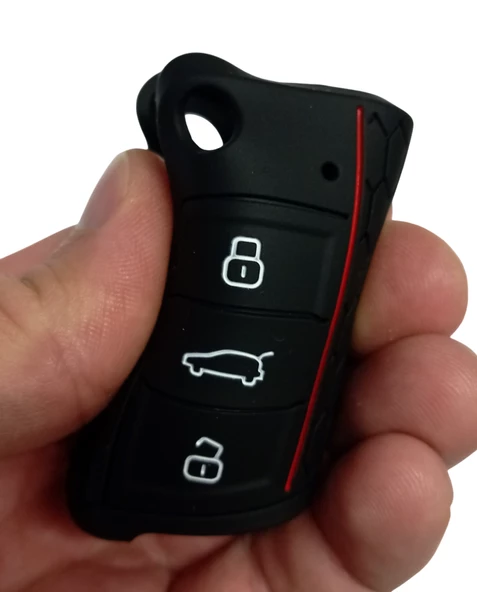 Volkswagen Golf 7 Skoda Octavia A7 Seat MQB Silikon Anahtar Kılıfı Kumanda Kılıfı Oto Anahtarlık - Resim 4