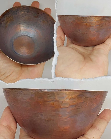 Dekoratif Otantik El Yapımı Minimal Bakır Kase