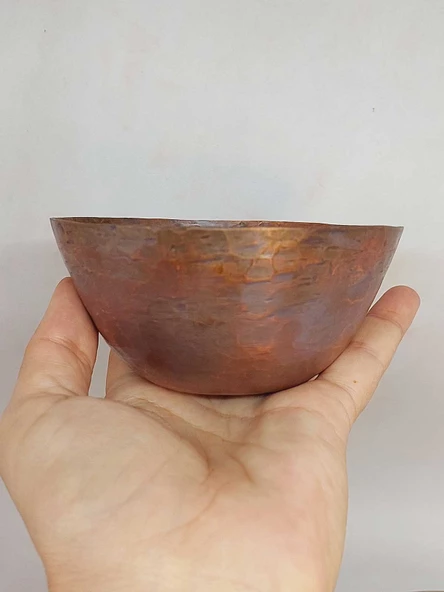 Dekoratif Otantik El Yapımı Minimal Bakır Kase - 2