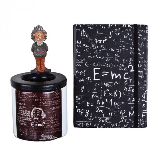 Einstein Biblo Seramik Kalemlik Einstein Siyah Defter