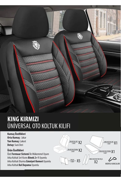 Chrysler Pt Koltuk Kılıfı King Kırımızı